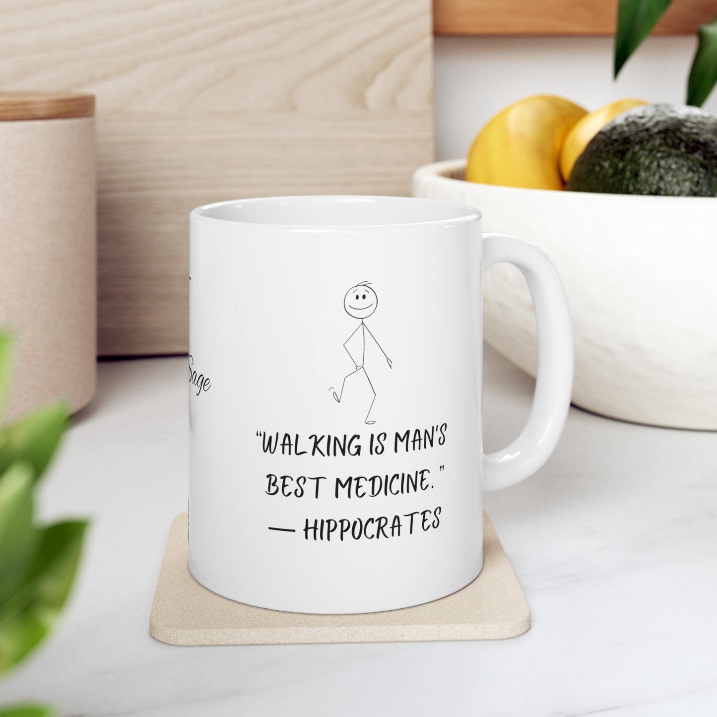 Ceramic Mug 11oz Stone sage Hippocrates