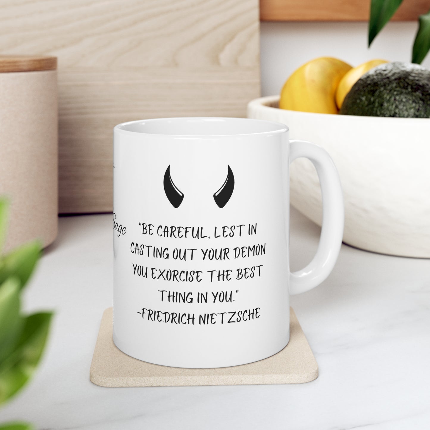 Ceramic Mug 11oz Stone sage Friedrich Nietzsche