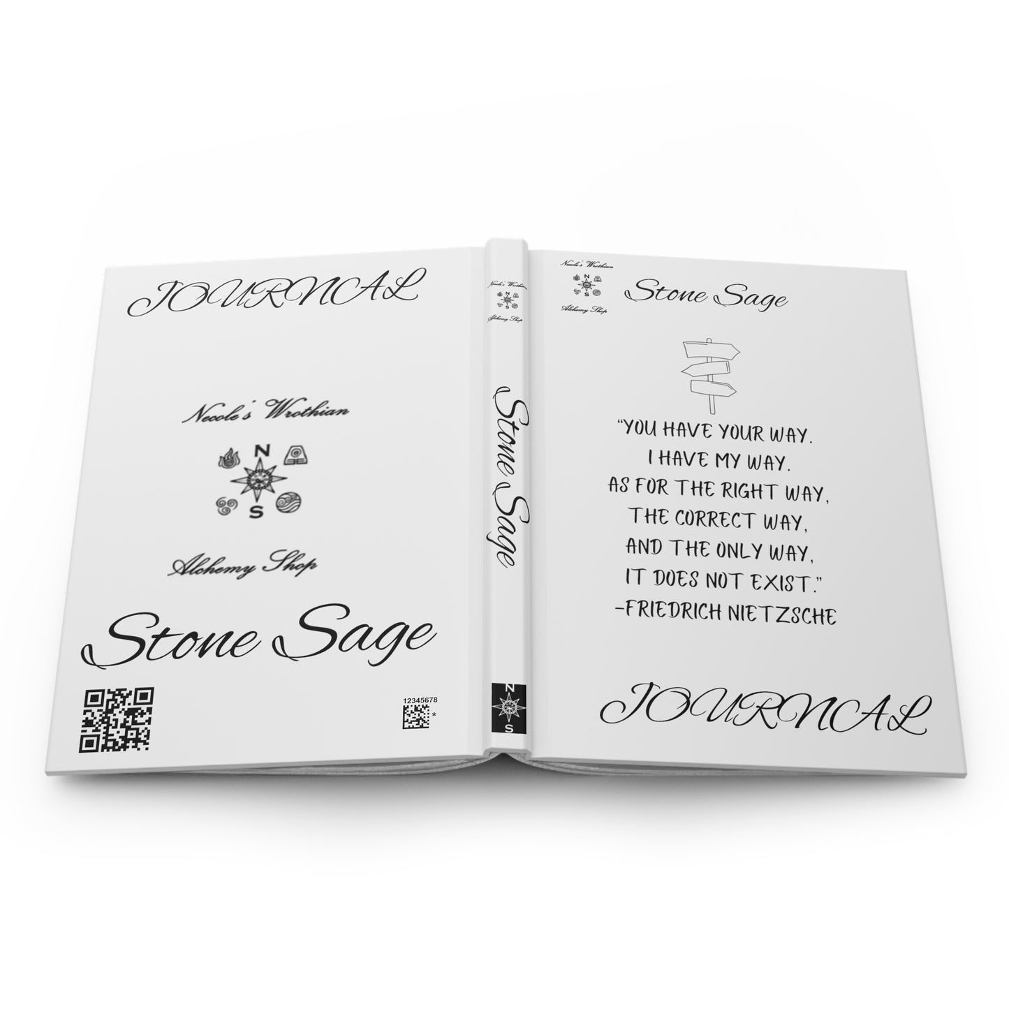 Hardcover Journal Matte Stone Sage Friedrich Nietzsche