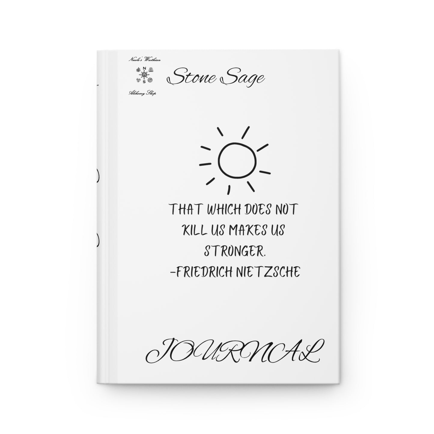 Hardcover Journal Matte Stone Sage Friedrich Nietzsche