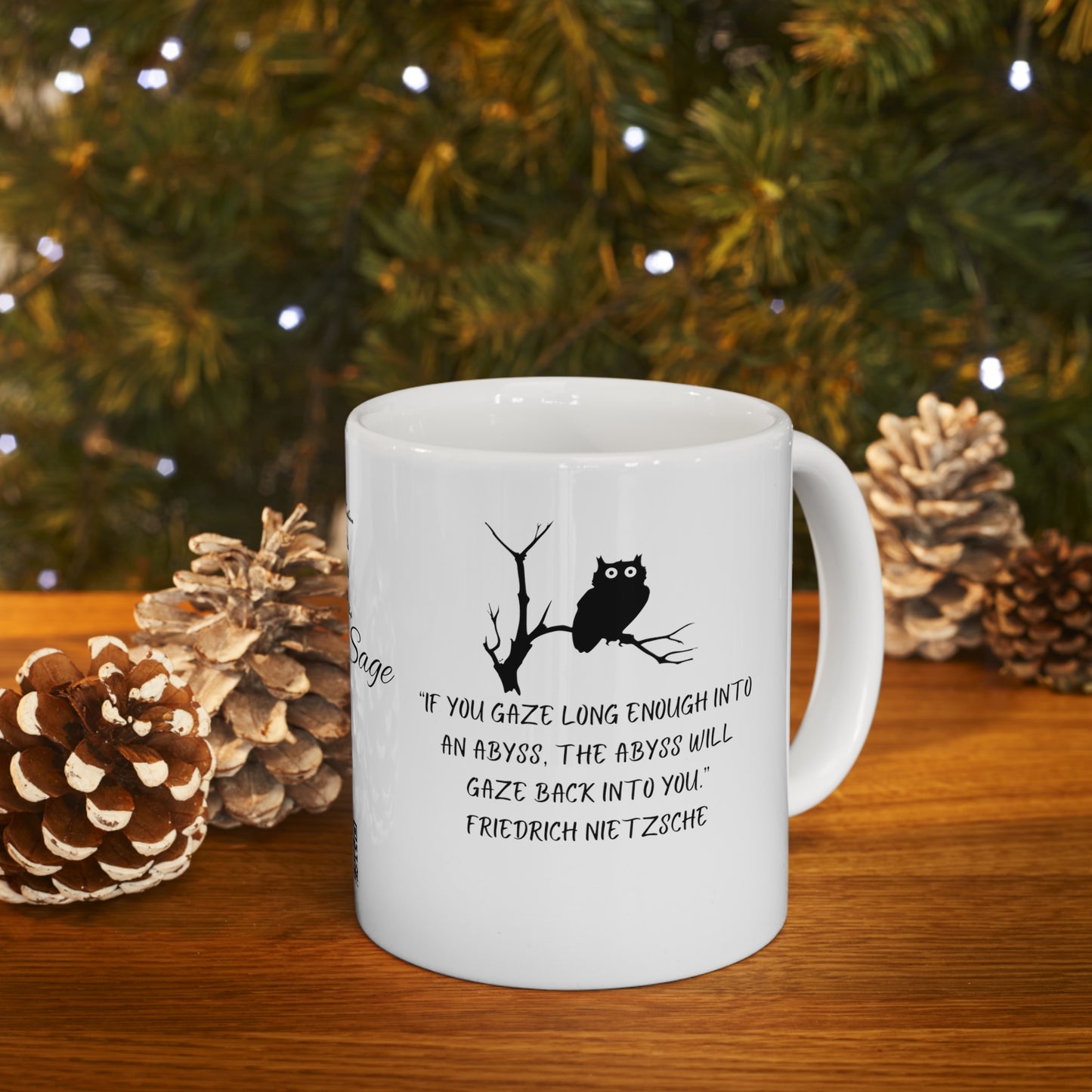 Ceramic Mug 11oz Stone sage Friedrich Nietzsche