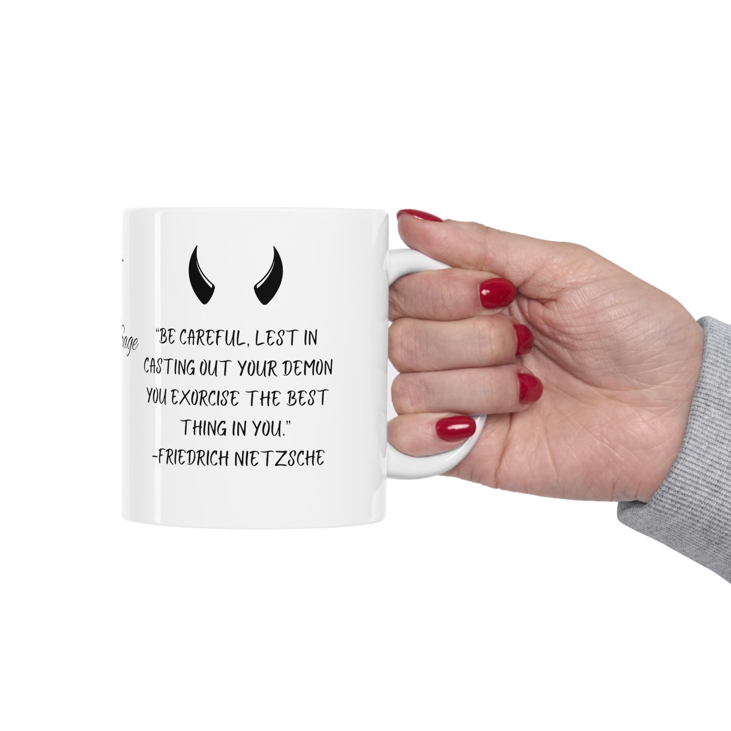 Ceramic Mug 11oz Stone sage Friedrich Nietzsche