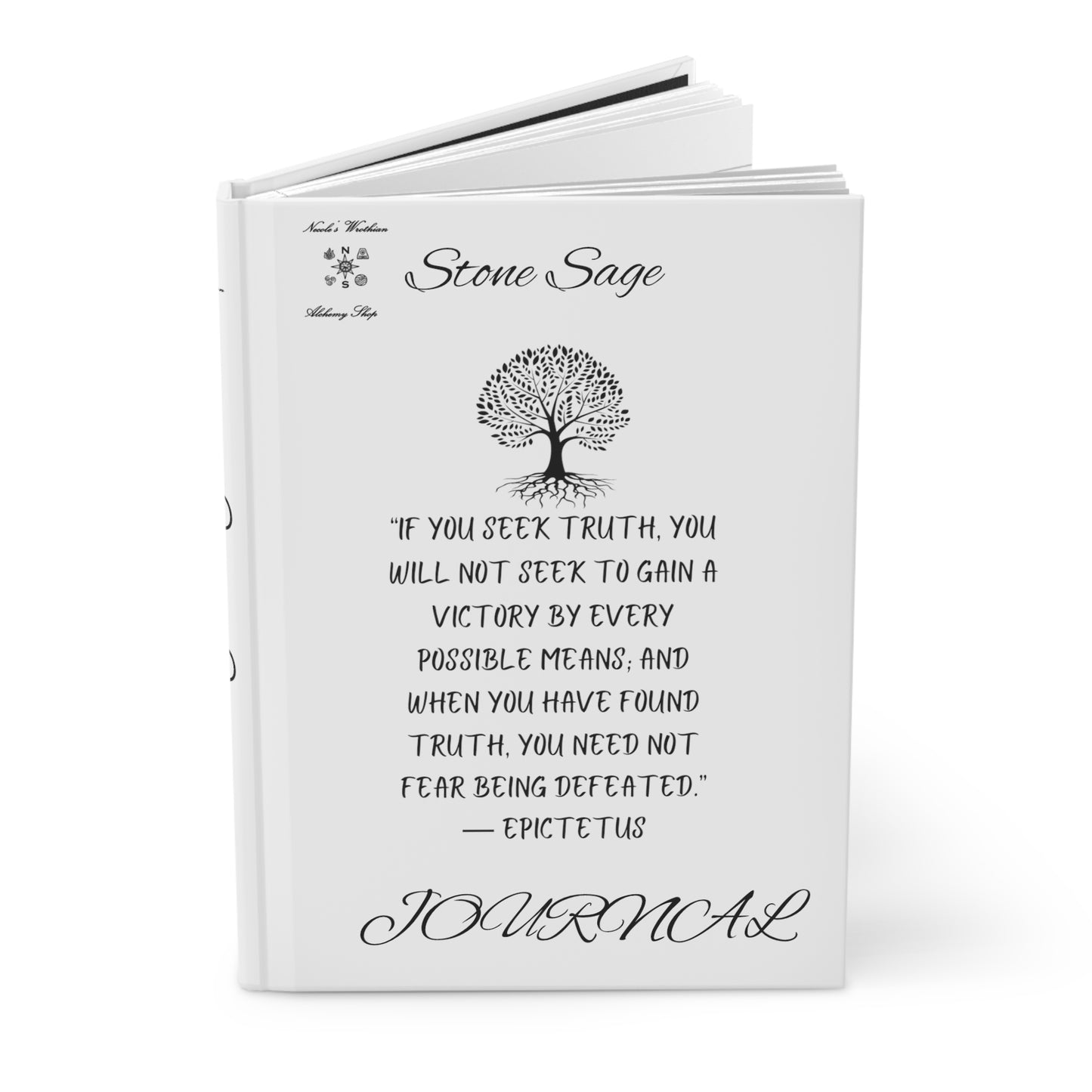 Hardcover Journal Matte Stone Sage Epictetus