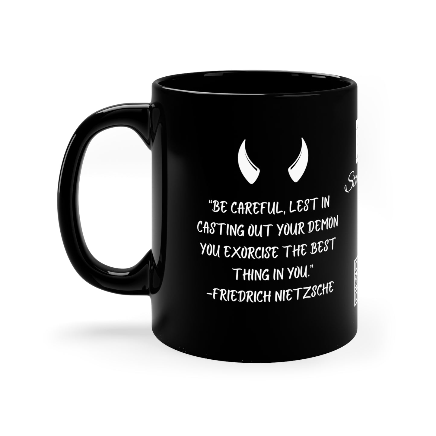 11oz Black Mug Stone Sage Friedrich Nietzsche