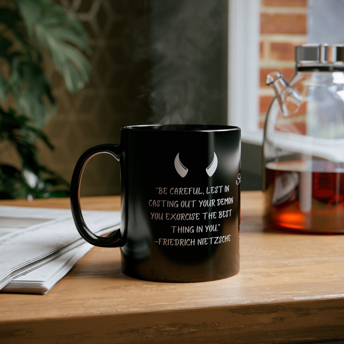 11oz Black Mug Stone Sage Friedrich Nietzsche