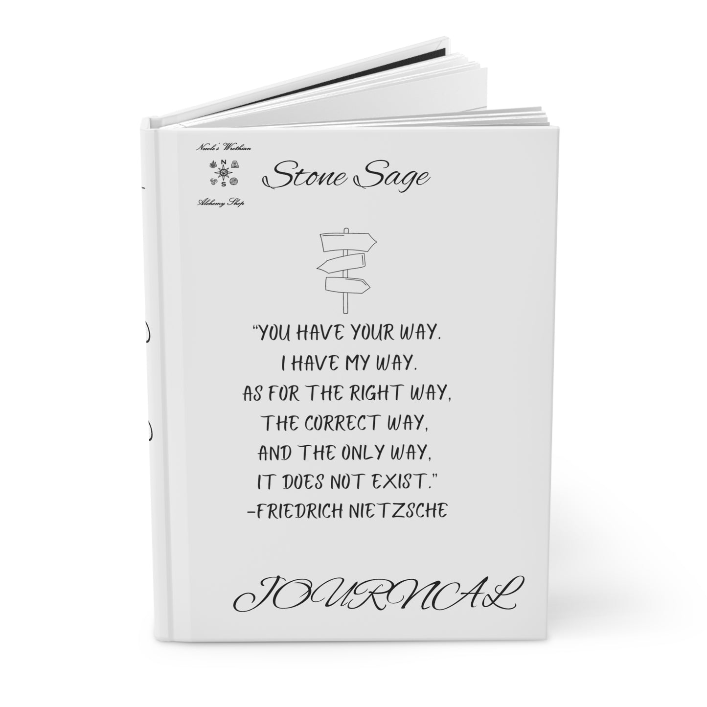 Hardcover Journal Matte Stone Sage Friedrich Nietzsche