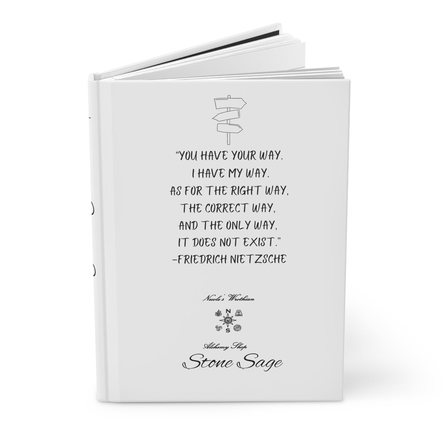 Hardcover Journal Matte Stone Sage Friedrich Nietzsche