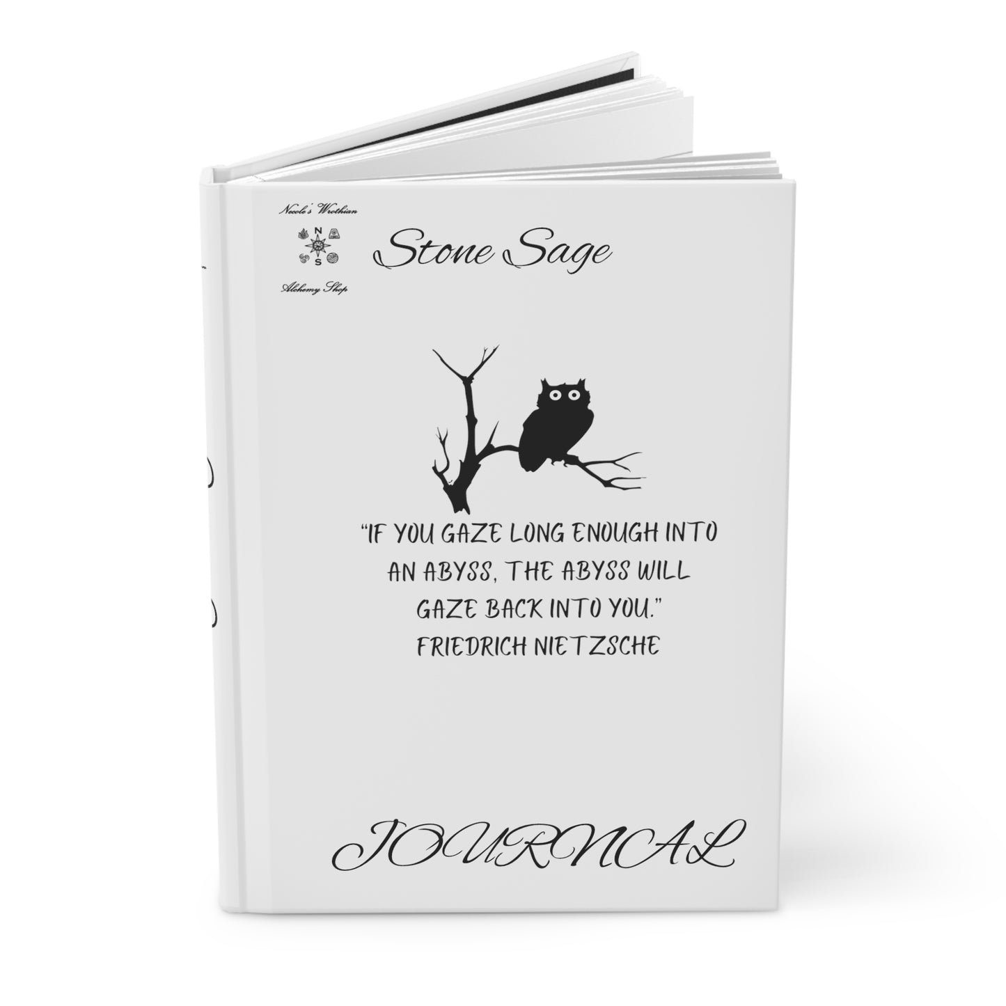 Hardcover Journal Matte Stone Sage Friedrich Nietzsche