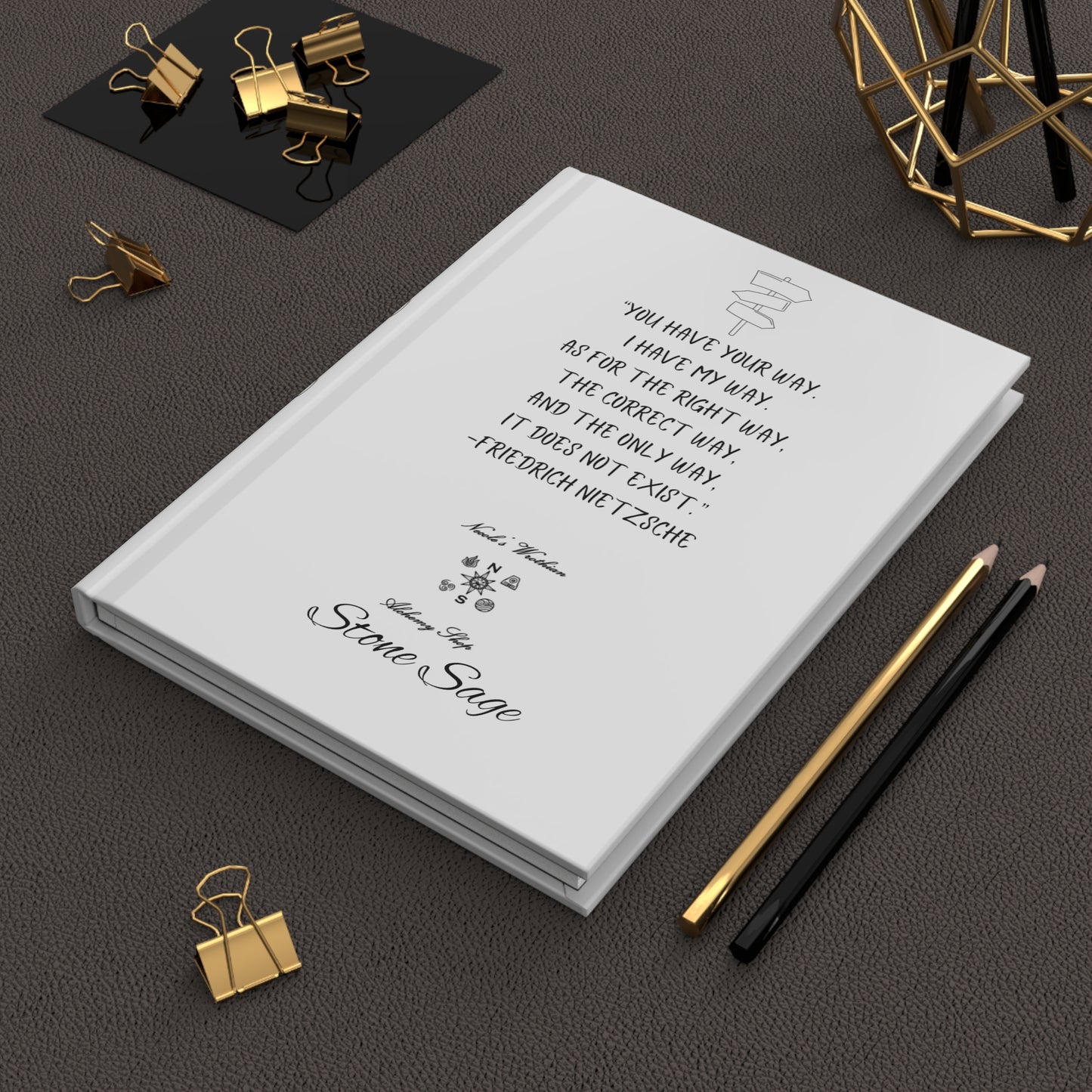 Hardcover Journal Matte Stone Sage Friedrich Nietzsche