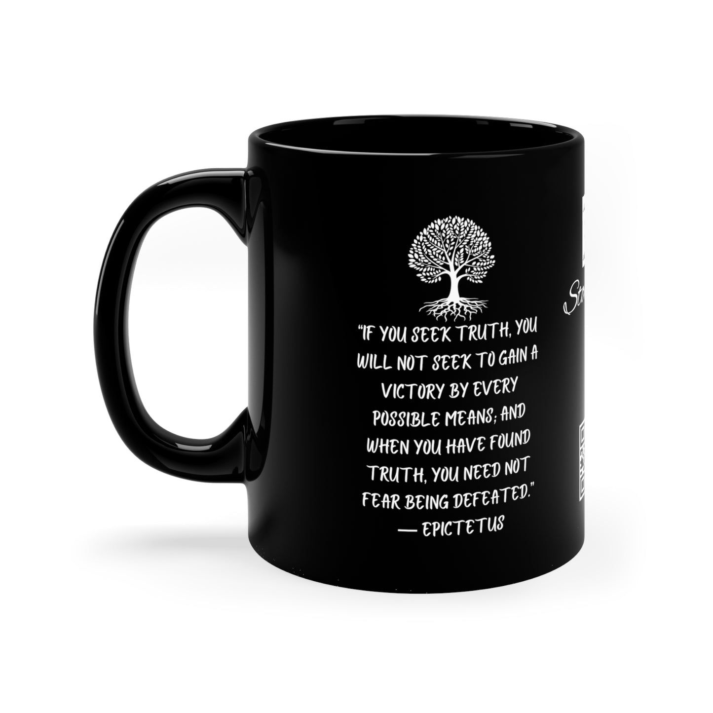 11oz Black Mug Stone Sage Epictetus