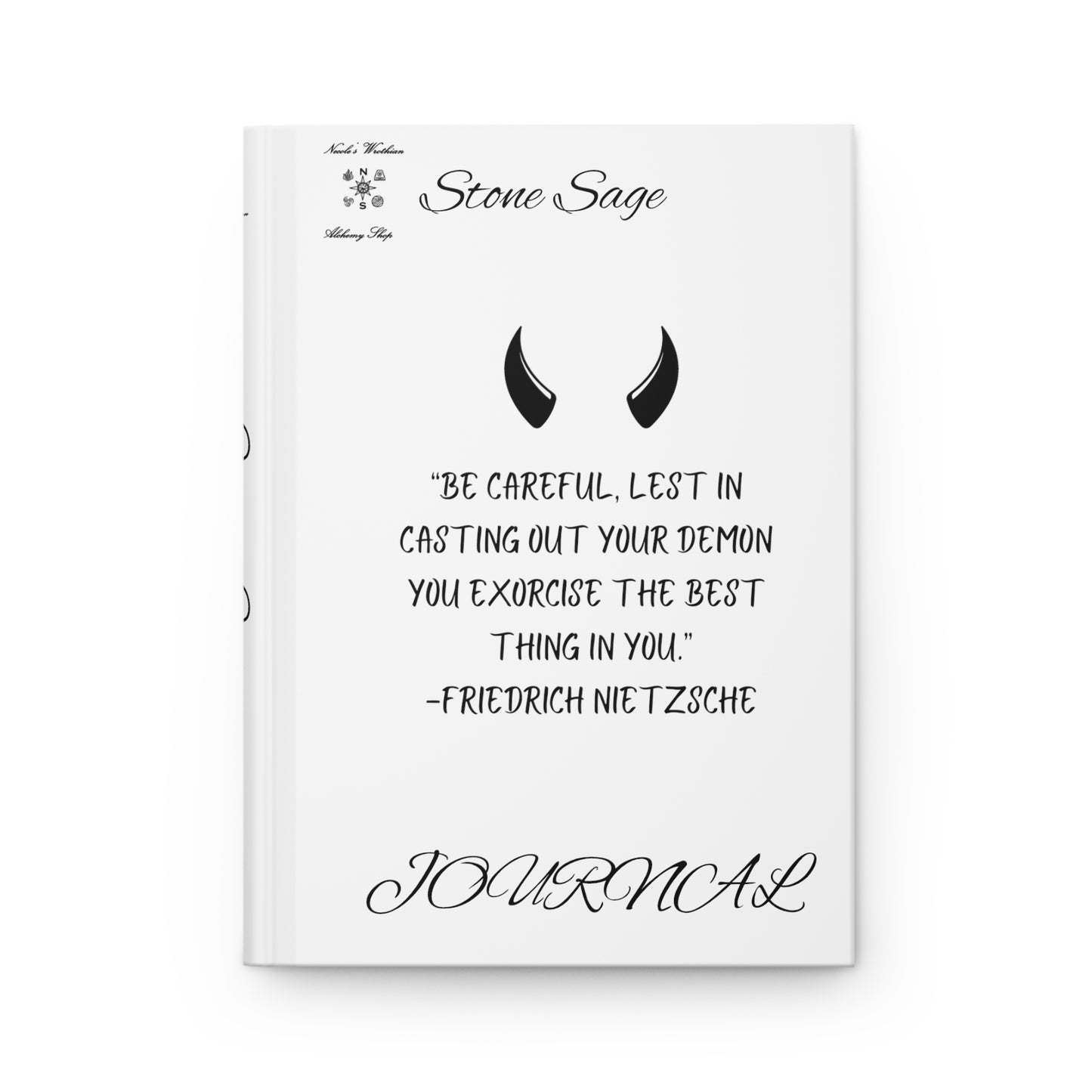 Hardcover Journal Matte Stone Sage Friedrich Nietzsche
