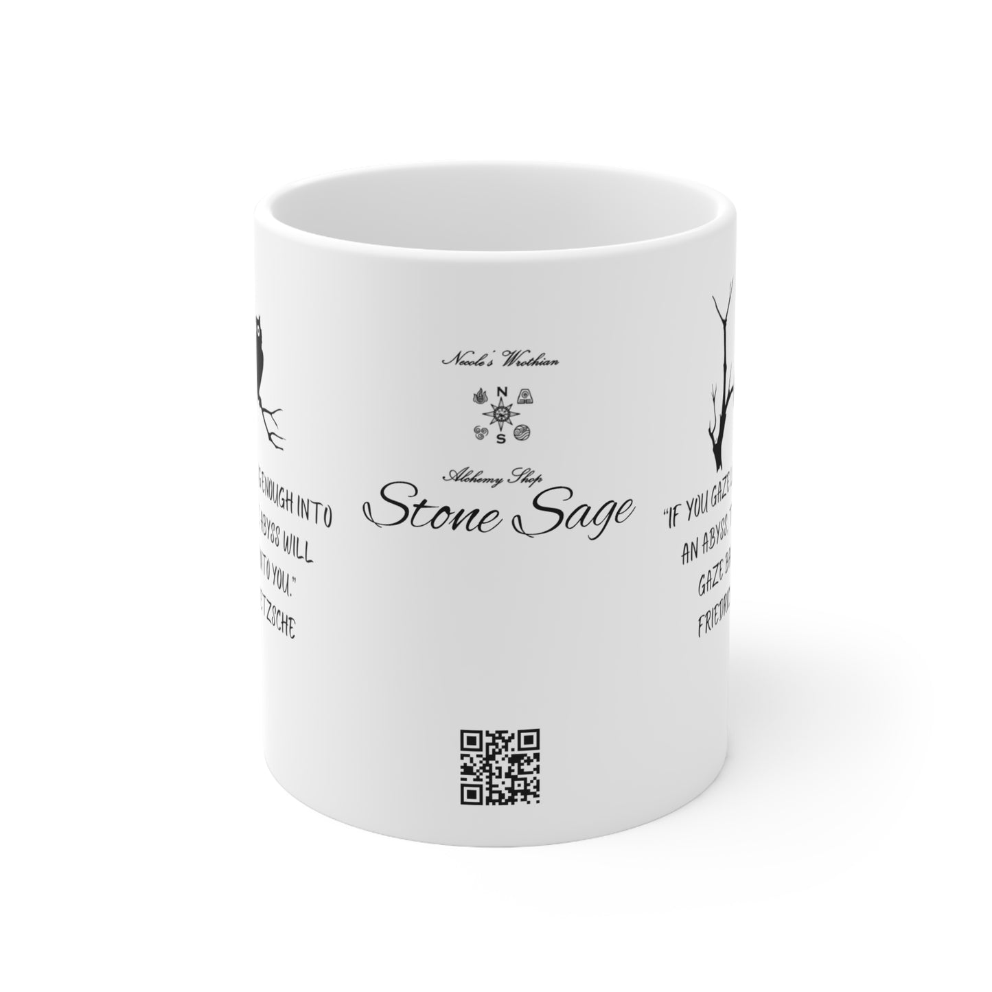 Ceramic Mug 11oz Stone sage Friedrich Nietzsche