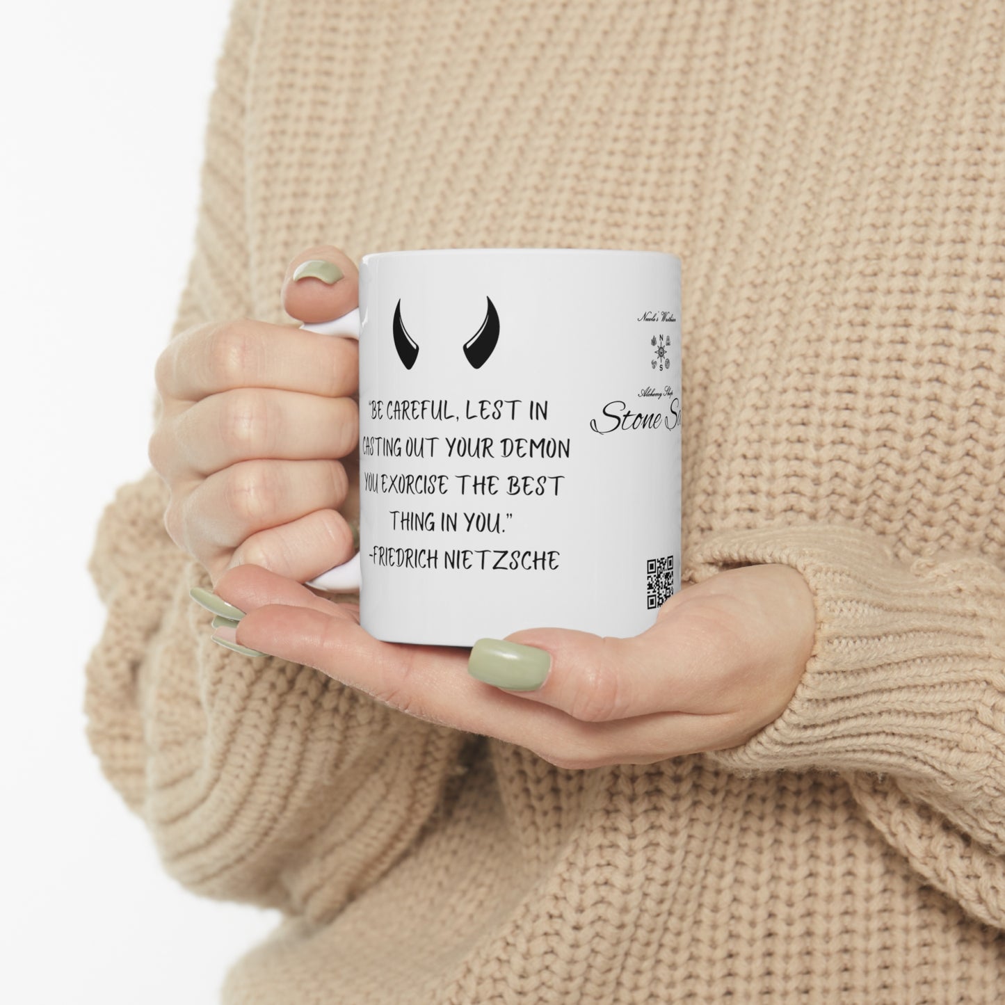Ceramic Mug 11oz Stone sage Friedrich Nietzsche