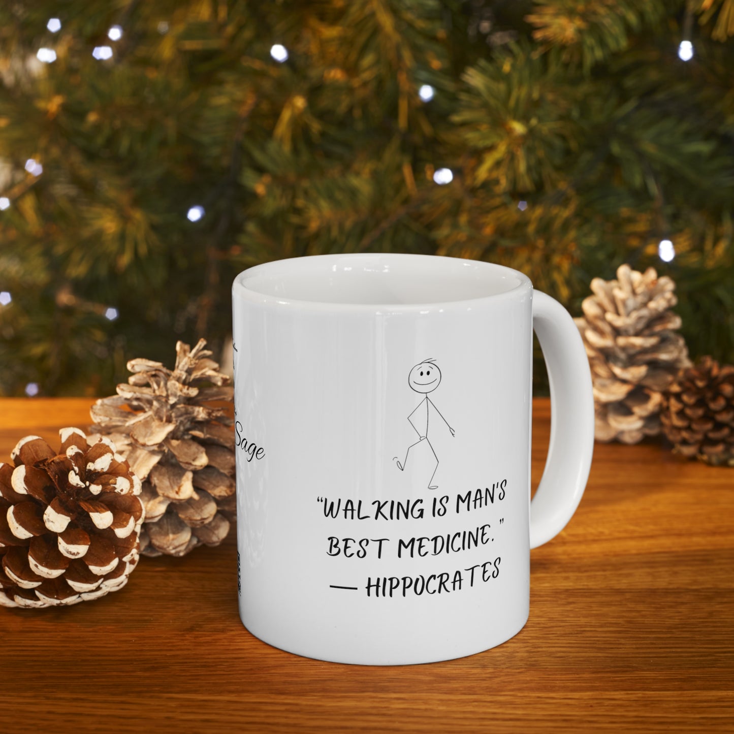 Ceramic Mug 11oz Stone sage Hippocrates