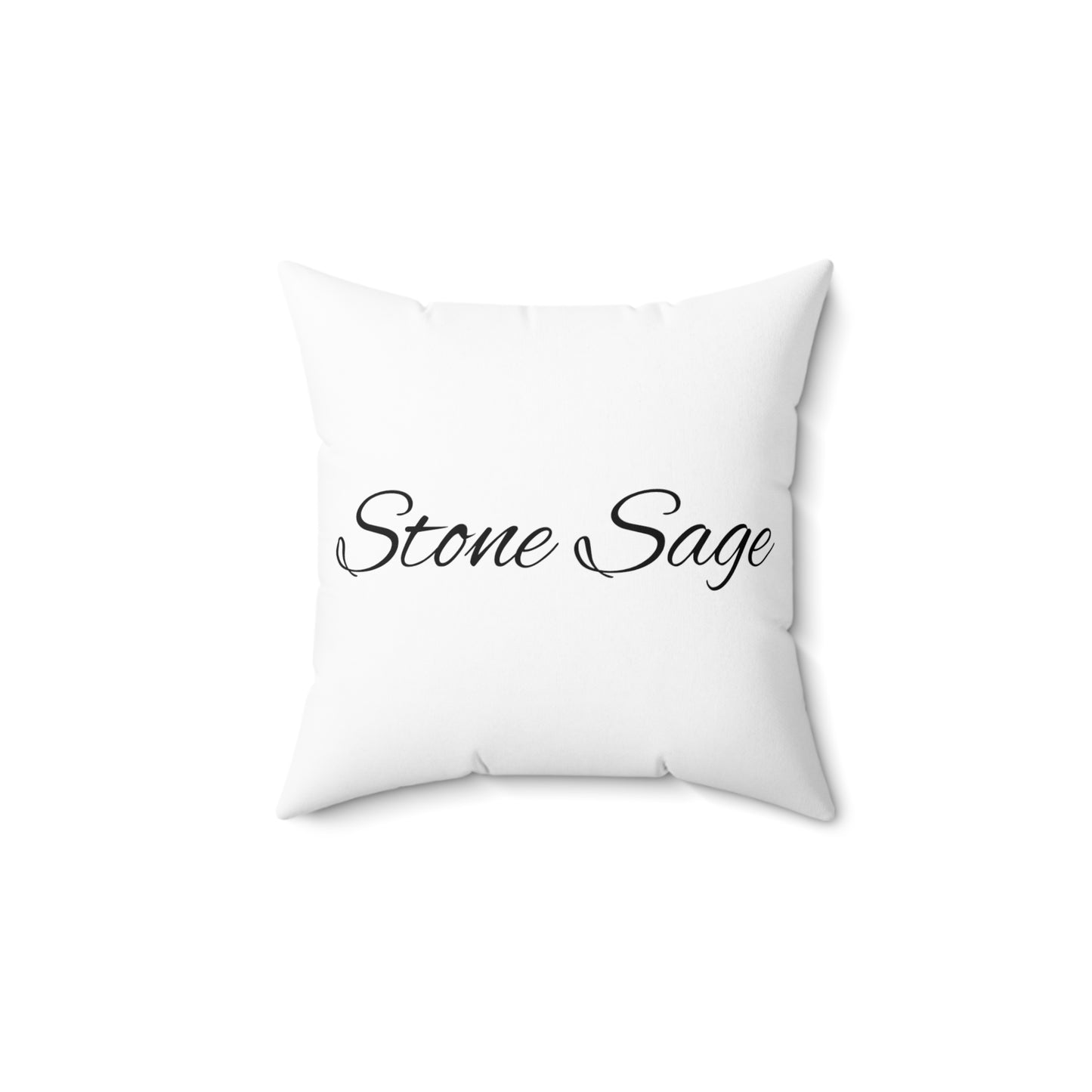 Spun Polyester Square Pillow Stone Sage