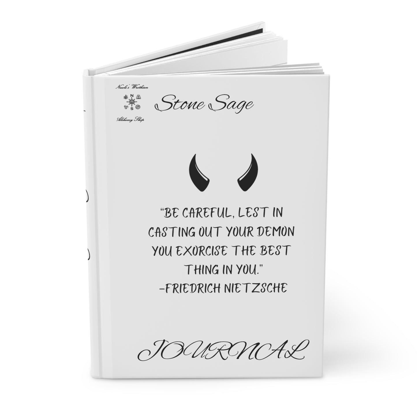 Hardcover Journal Matte Stone Sage Friedrich Nietzsche