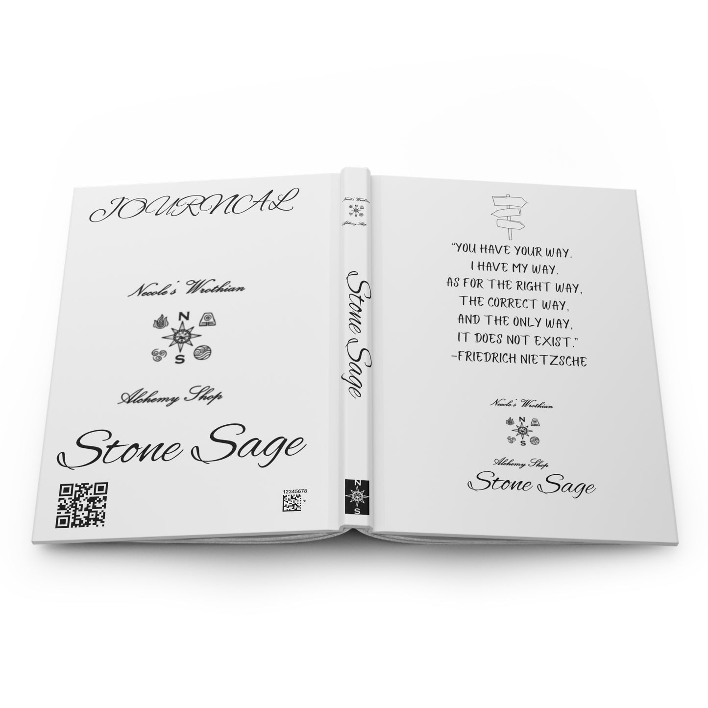 Hardcover Journal Matte Stone Sage Friedrich Nietzsche
