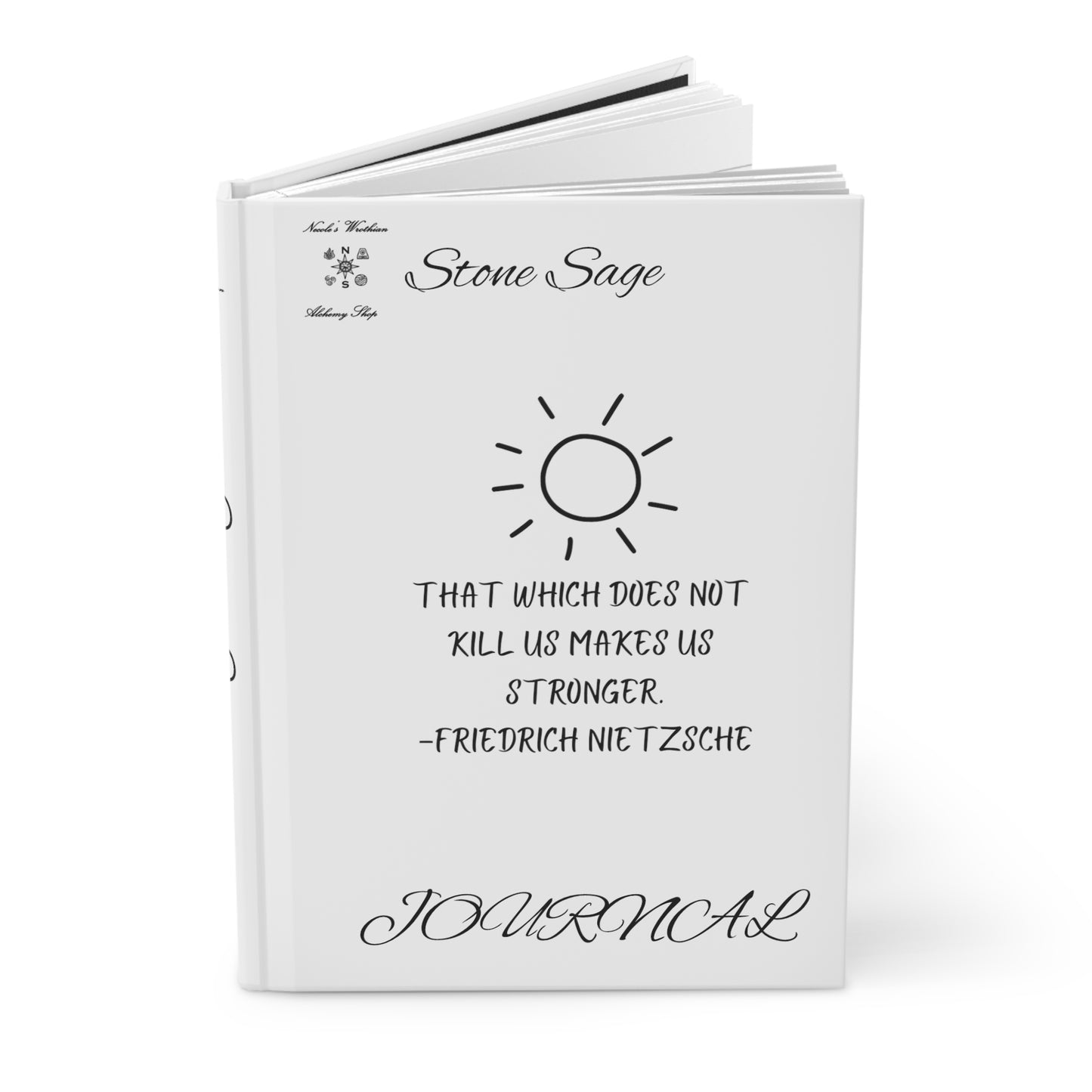 Hardcover Journal Matte Stone Sage Friedrich Nietzsche