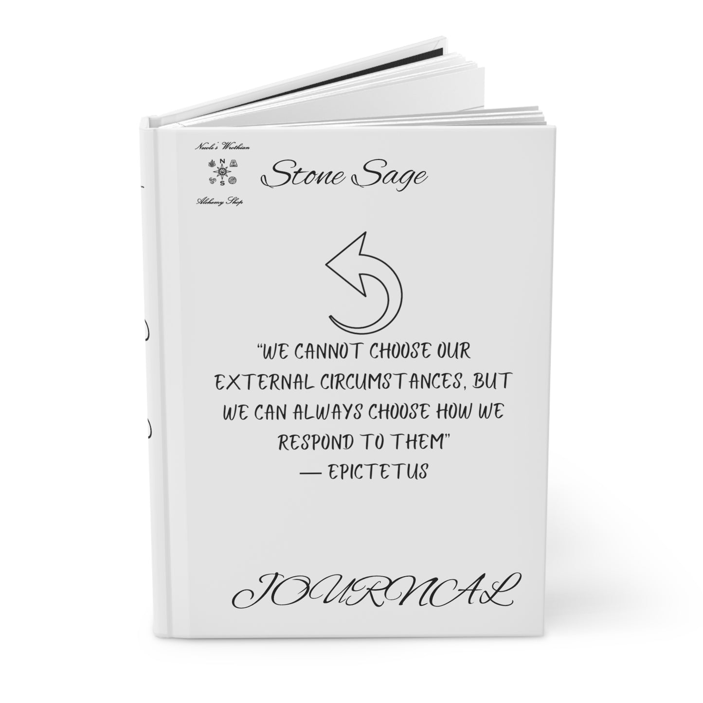 Hardcover Journal Matte Stone Sage Epictetus