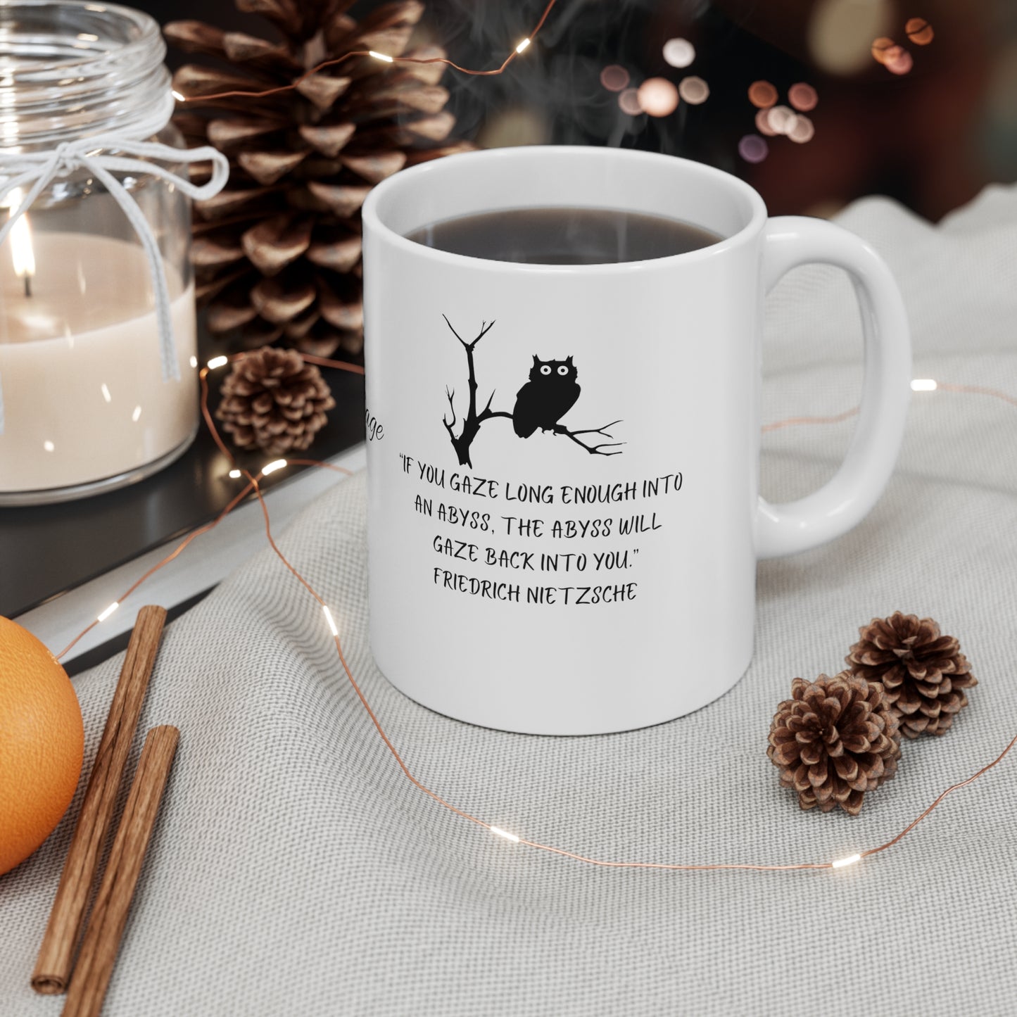 Ceramic Mug 11oz Stone sage Friedrich Nietzsche