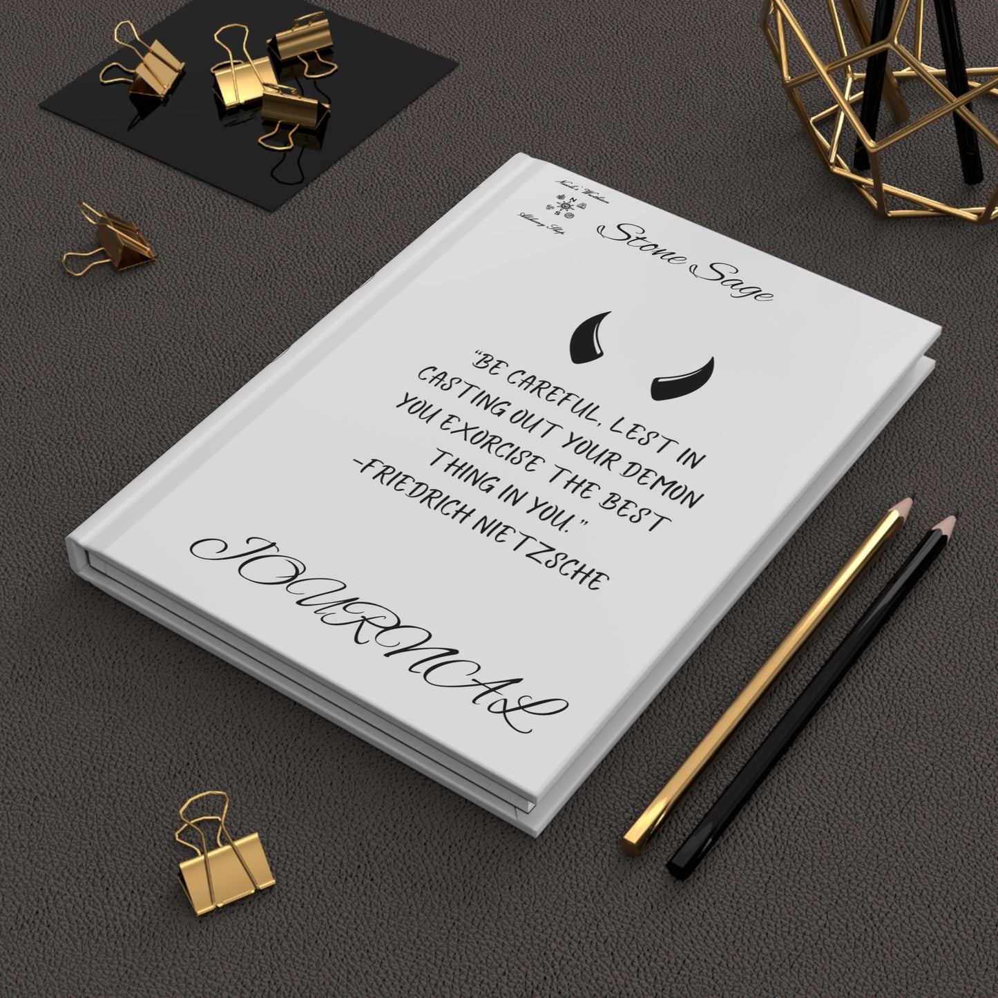Hardcover Journal Matte Stone Sage Friedrich Nietzsche