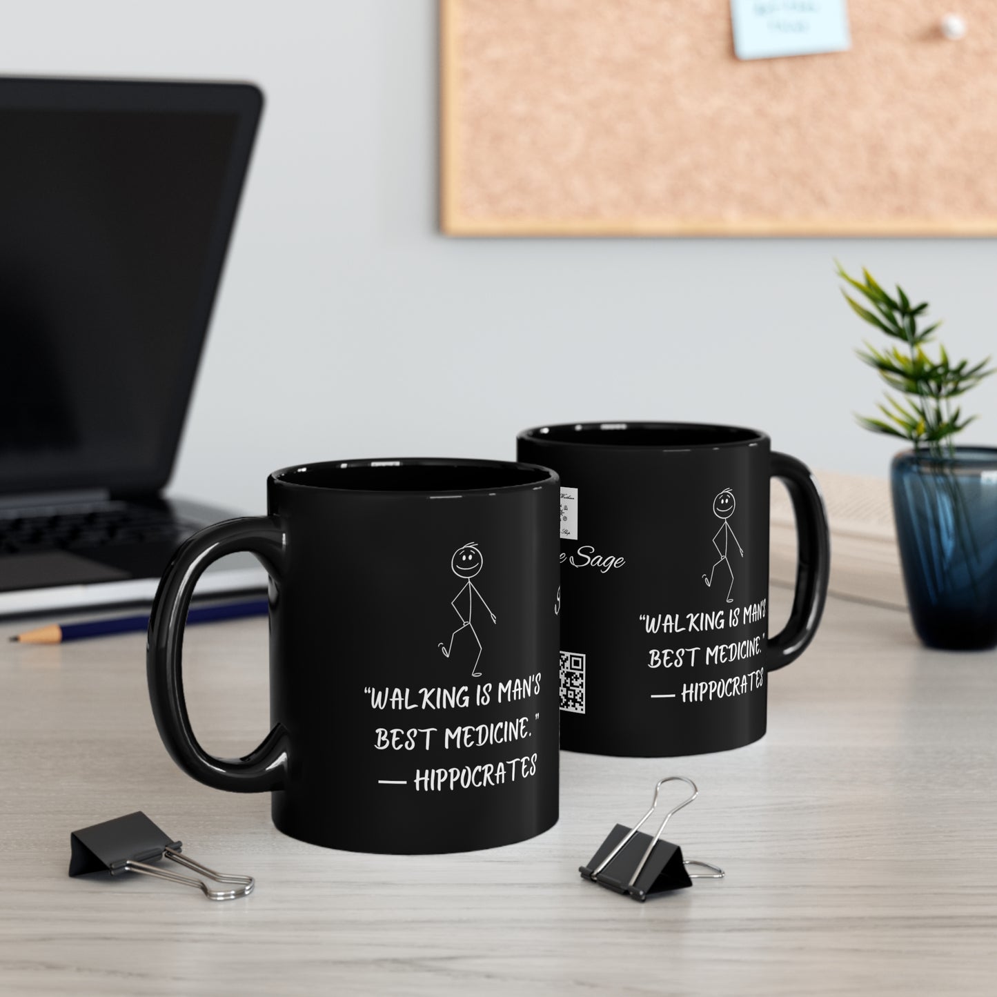 11oz Black Mug Stone Sage Hippocrates