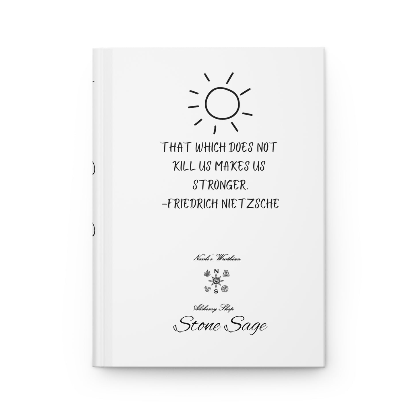 Hardcover Journal Matte Stone Sage Friedrich Nietzsche