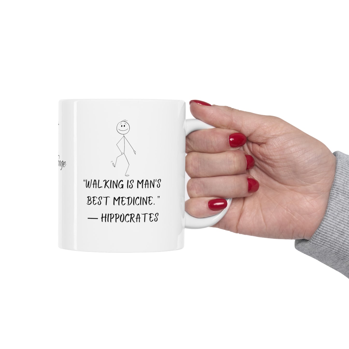 Ceramic Mug 11oz Stone sage Hippocrates