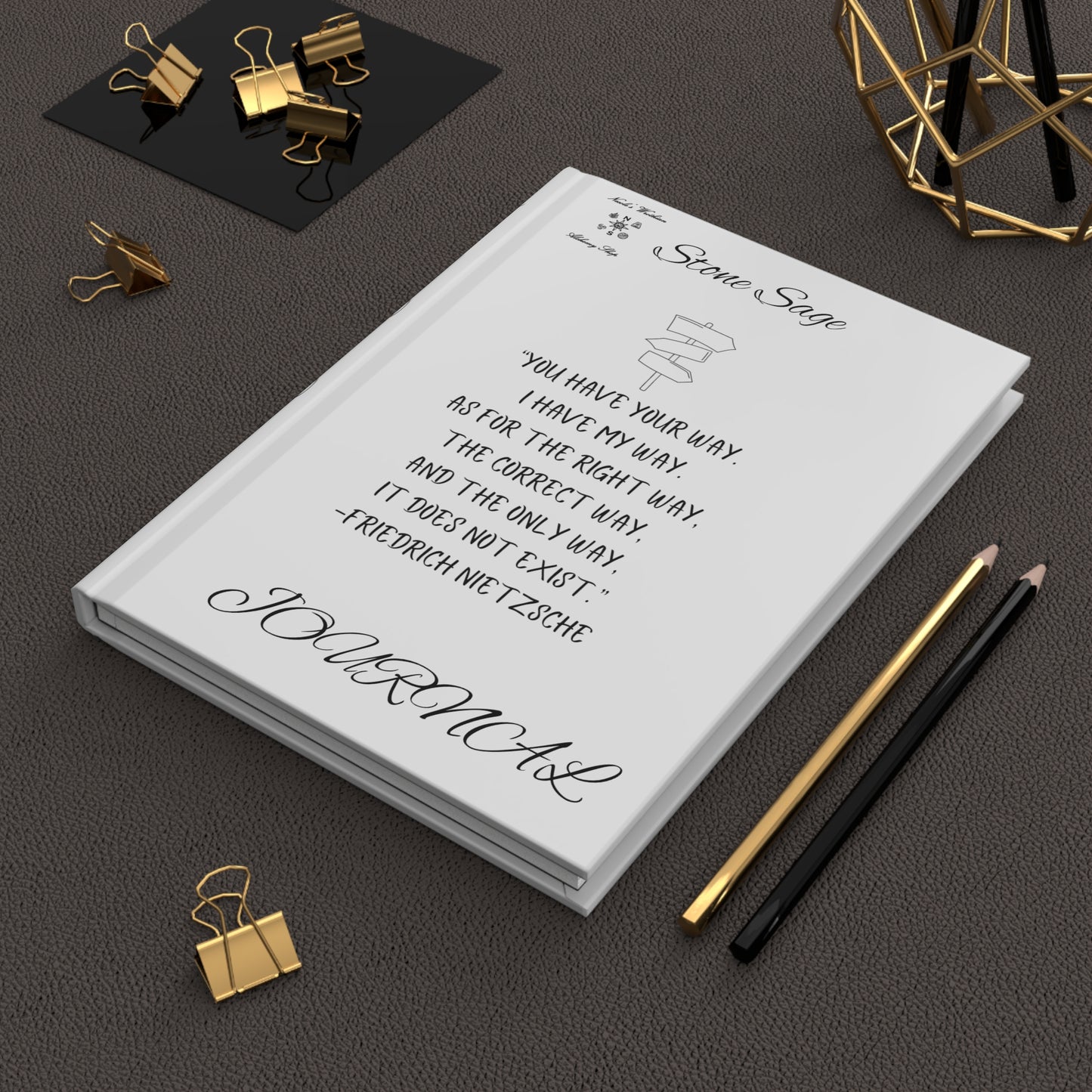 Hardcover Journal Matte Stone Sage Friedrich Nietzsche