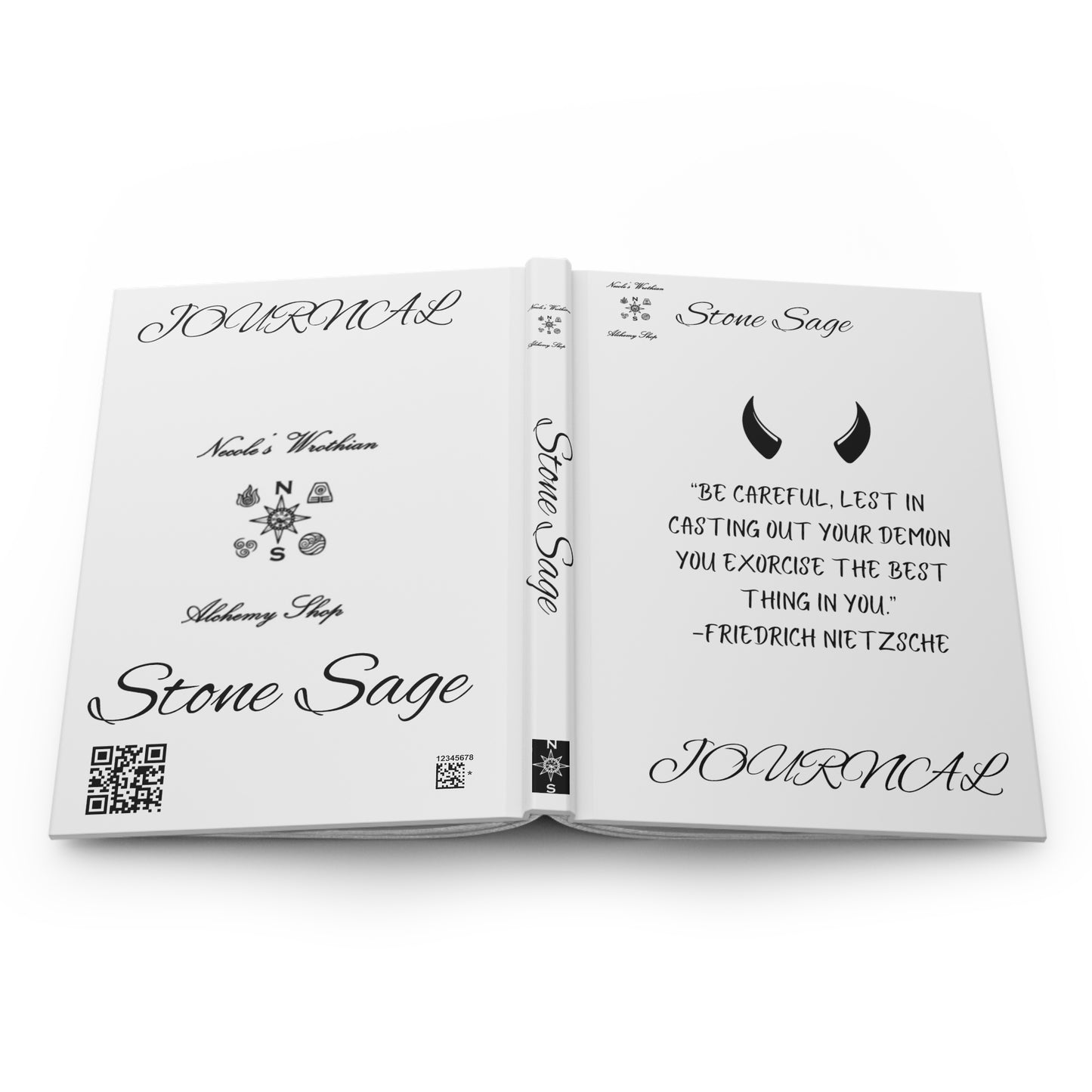 Hardcover Journal Matte Stone Sage Friedrich Nietzsche