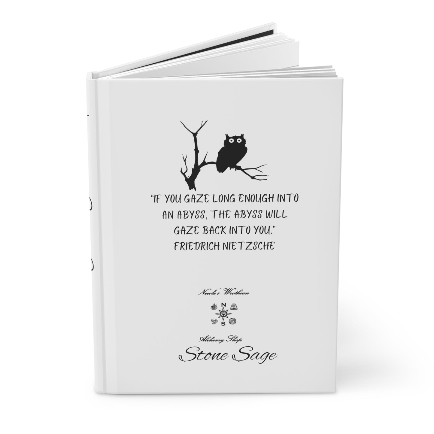 Hardcover Journal Matte Stone Sage Friedrich Nietzsche