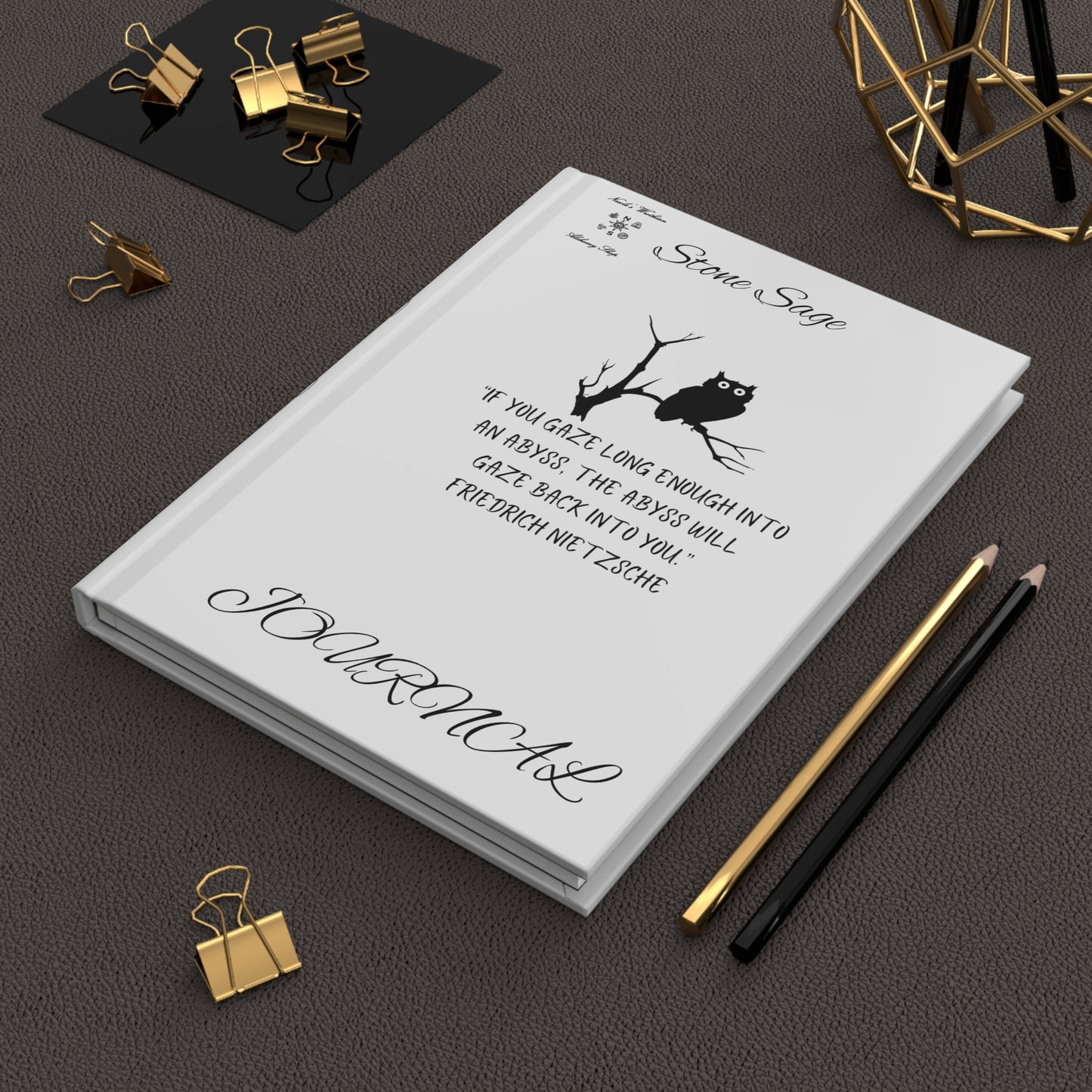 Hardcover Journal Matte Stone Sage Friedrich Nietzsche