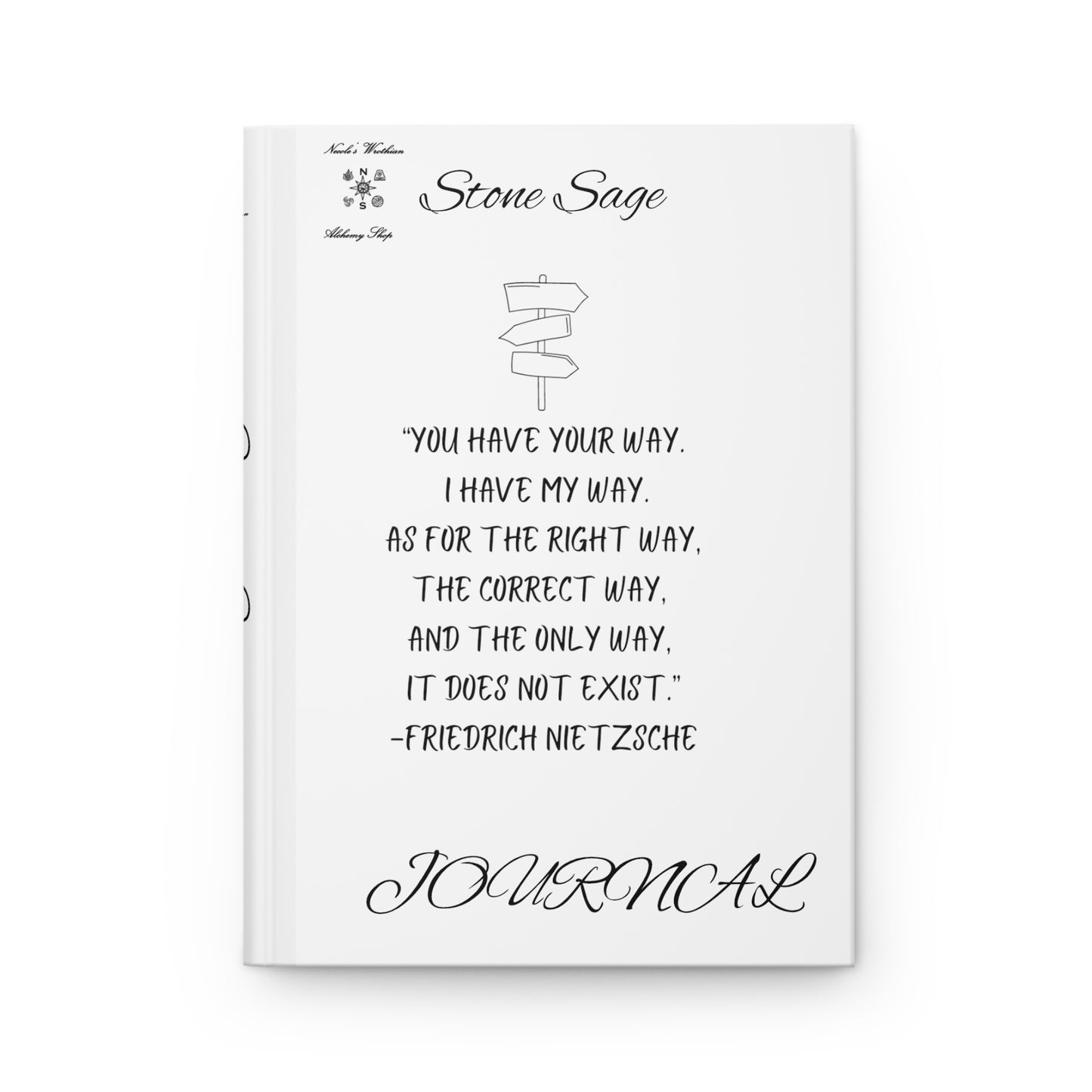 Hardcover Journal Matte Stone Sage Friedrich Nietzsche