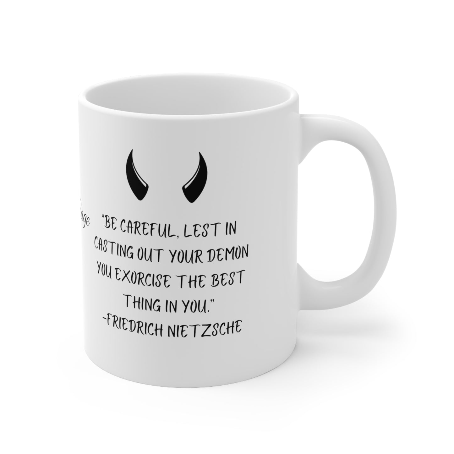 Ceramic Mug 11oz Stone sage Friedrich Nietzsche