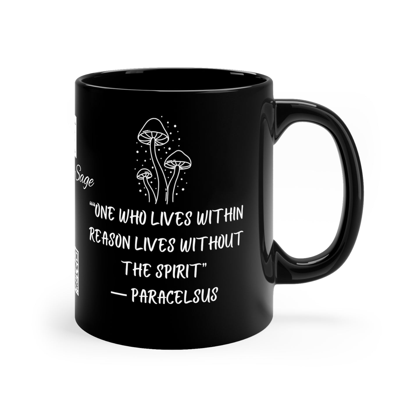 11oz Black Mug Stone Sage
