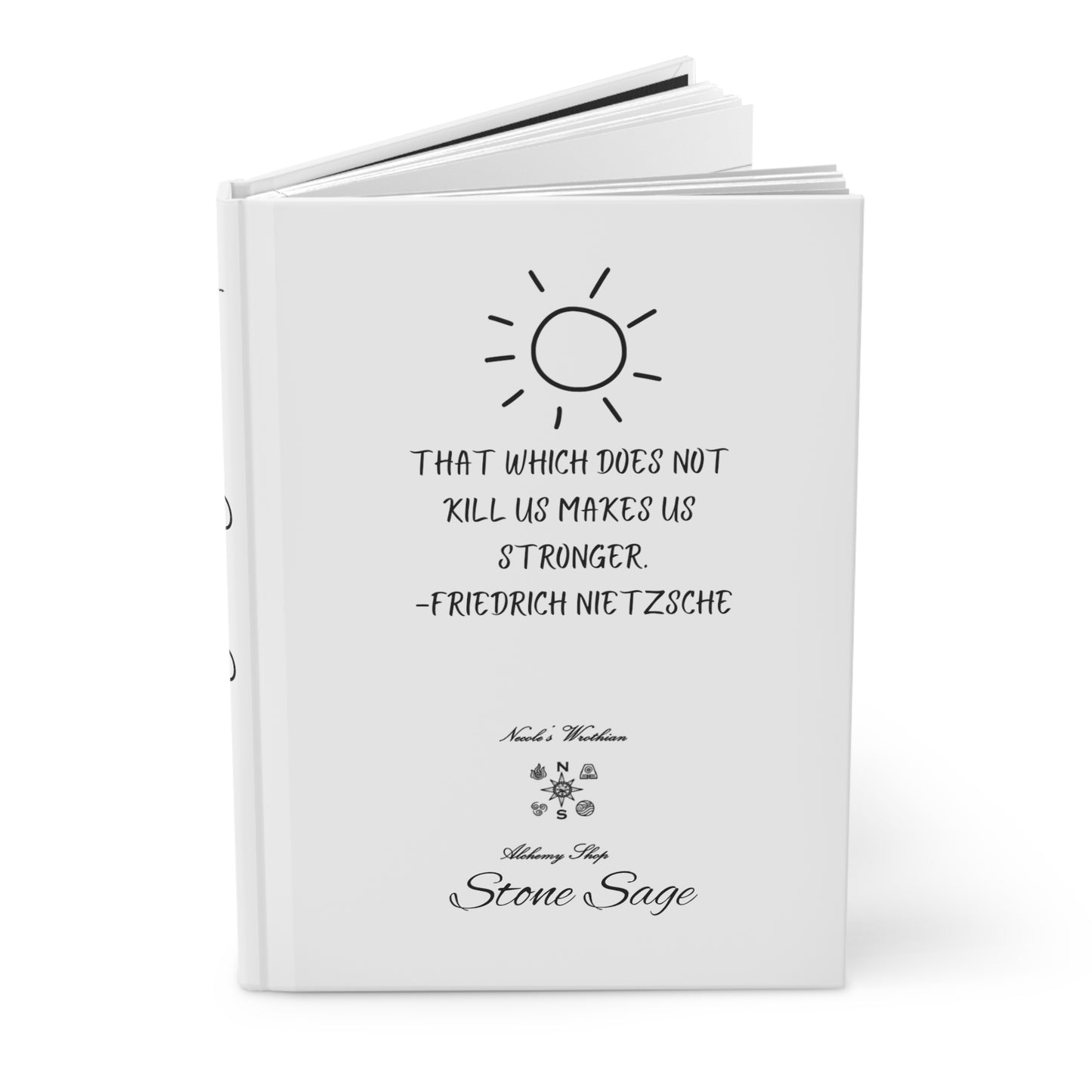 Hardcover Journal Matte Stone Sage Friedrich Nietzsche