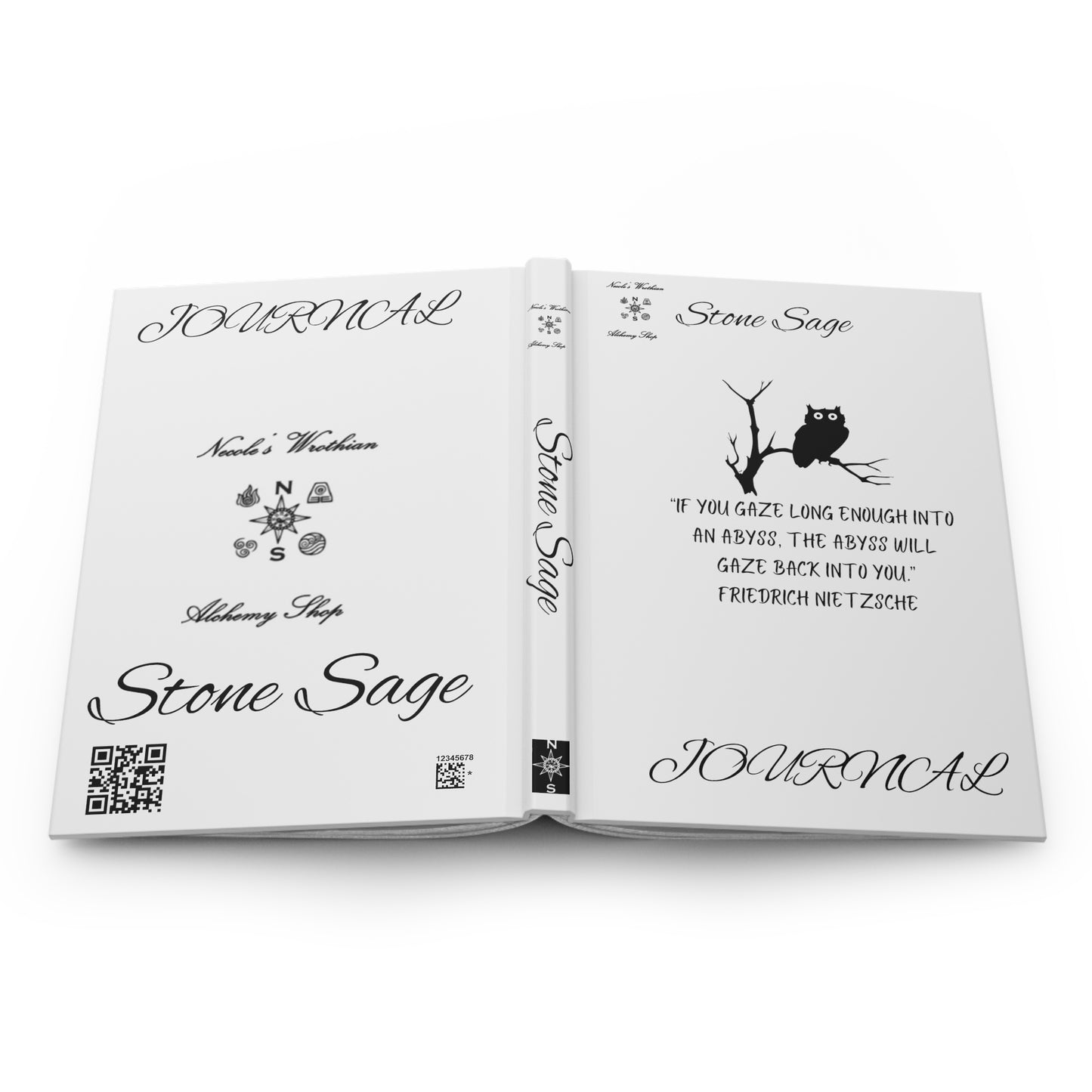 Hardcover Journal Matte Stone Sage Friedrich Nietzsche