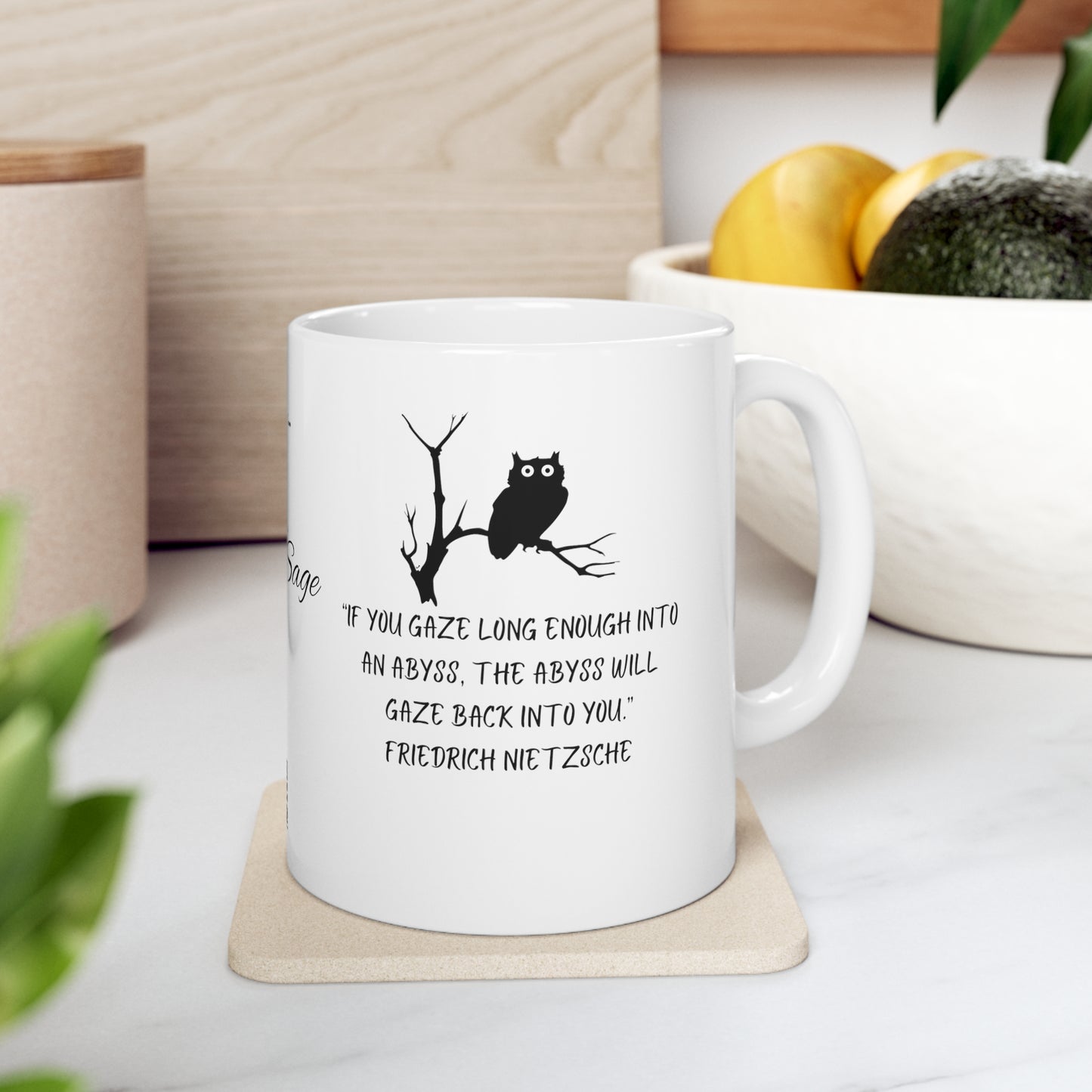 Ceramic Mug 11oz Stone sage Friedrich Nietzsche