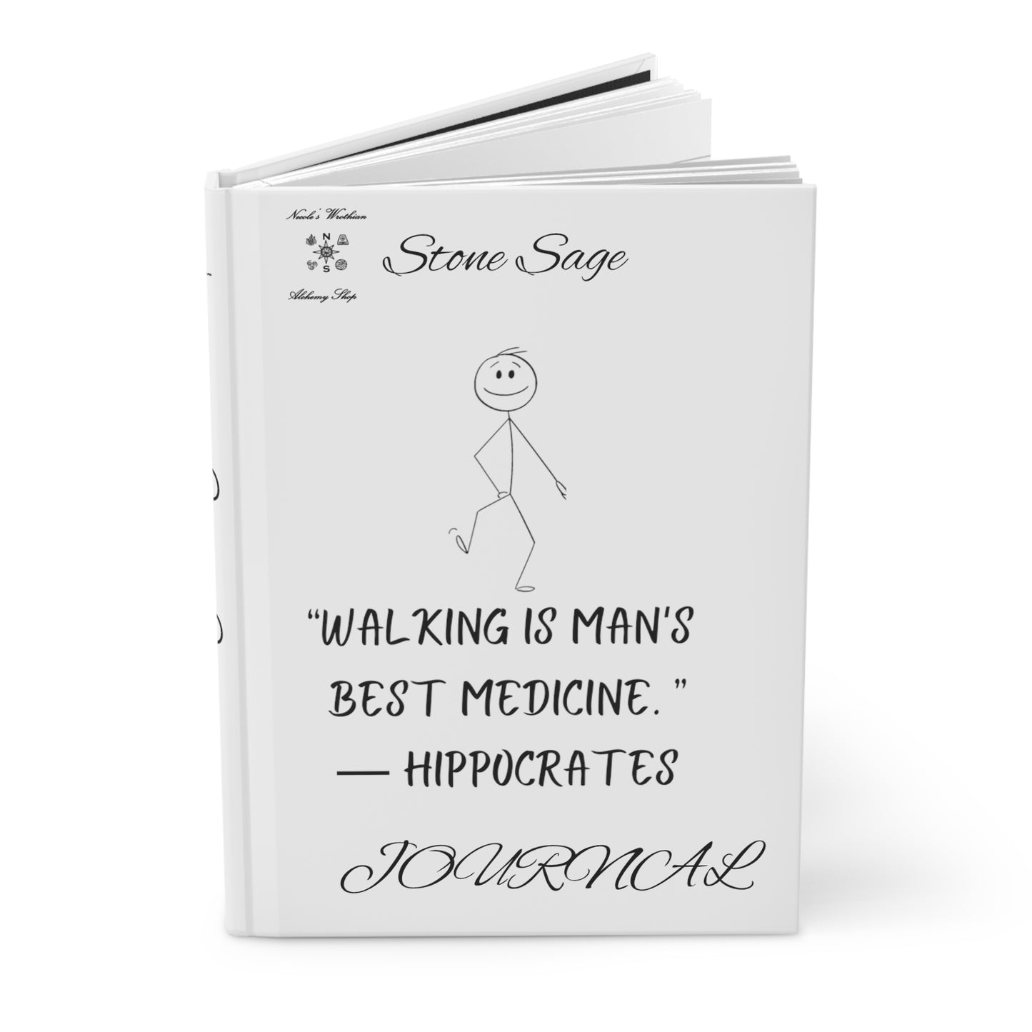 Hardcover Journal Matte Stone Sage Hippocrates