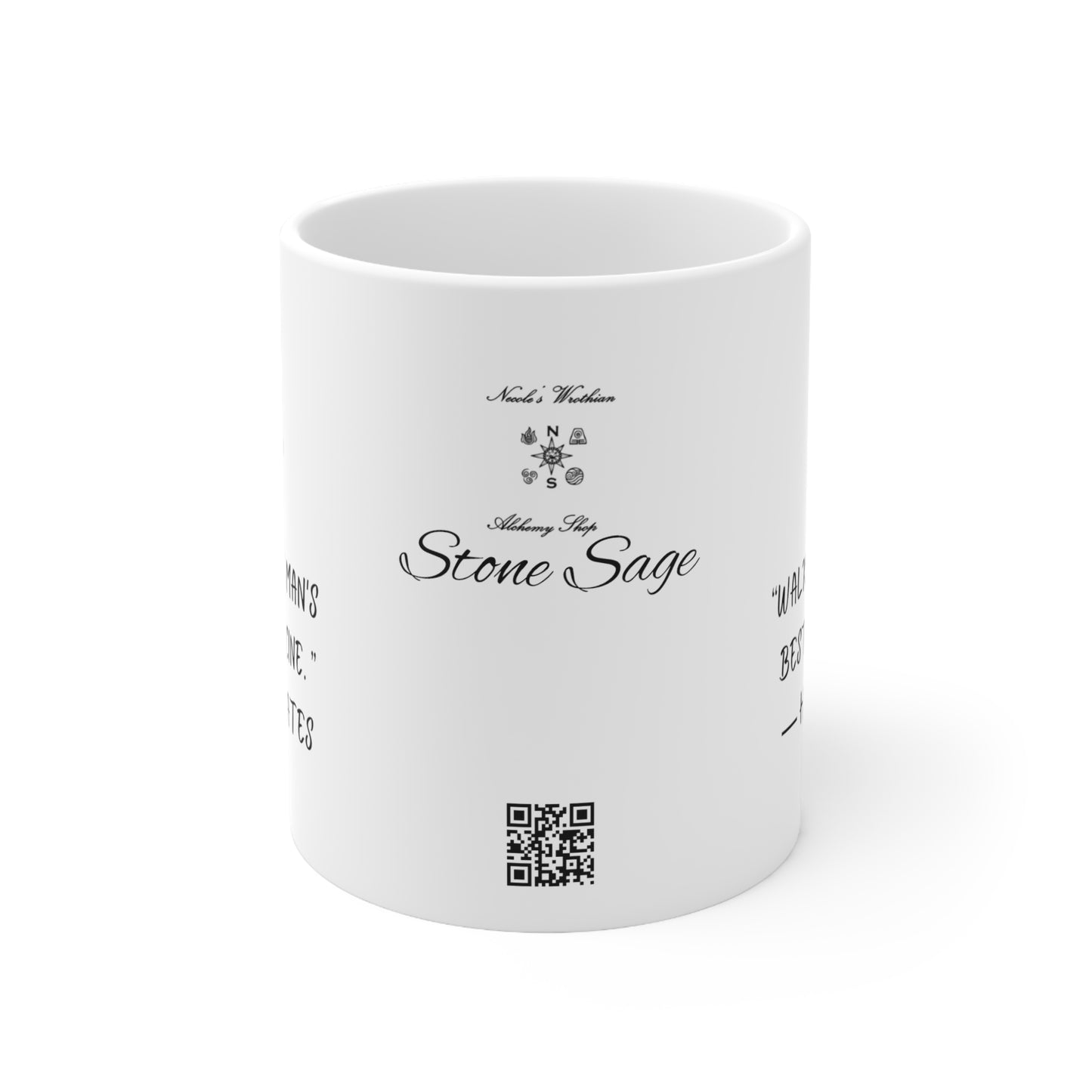 Ceramic Mug 11oz Stone sage Hippocrates