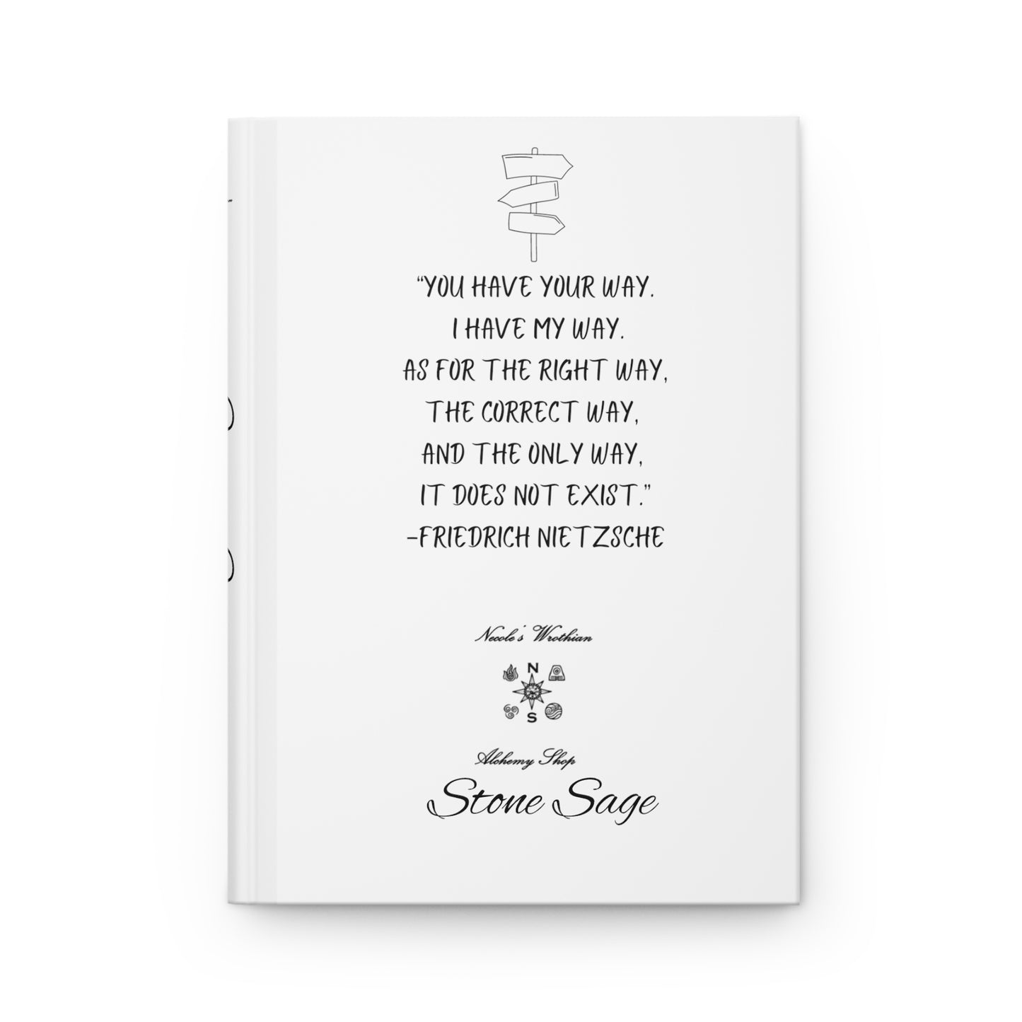 Hardcover Journal Matte Stone Sage  Friedrich Nietzsche