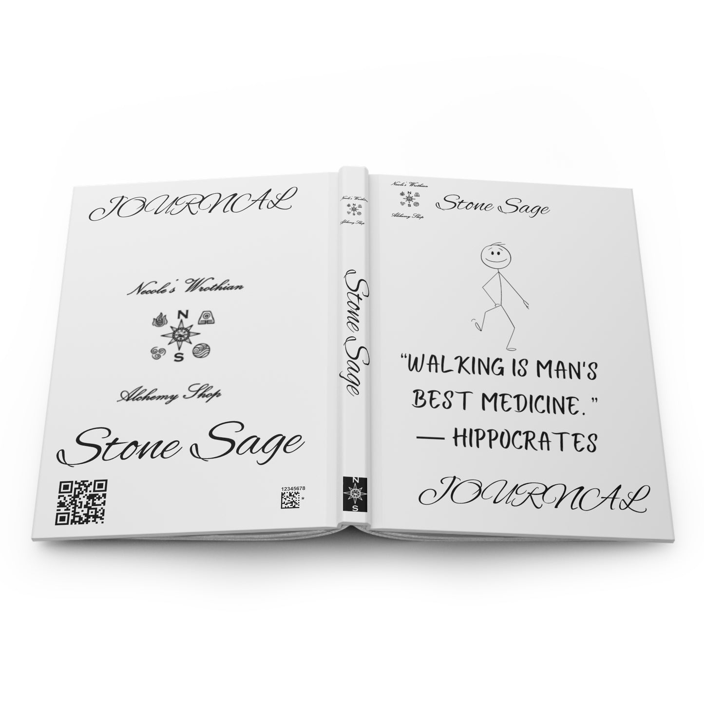 Hardcover Journal Matte Stone Sage  Hippocrates